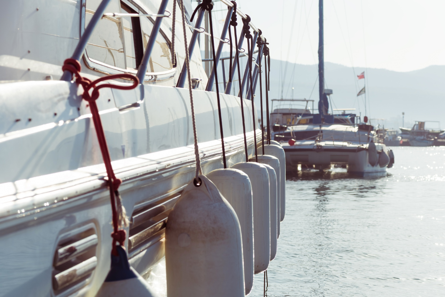 Side View Of A Luxury Catamaran